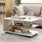 Rectangular Coffee Table with L-shaped Middle Shelf - 35.5" x 19.5" x 16.5" (L x W x H)